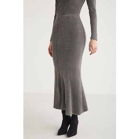 Slim Fit Beli Lastikli Kadın Midi Elbise ile Konfor