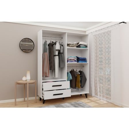 Ayaklı Aynalı Modern Tasarımlı Siyah Kulplu Model