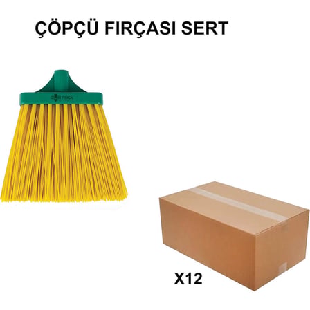 Sert Toptan Çöpçü Fırçası, 12 Adet Paket