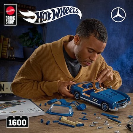 Mattel Brick Shop™ Hot Wheels® Premium Serisi - Mercedes-Benz 300SL Koleksiyoncular Için Yarış