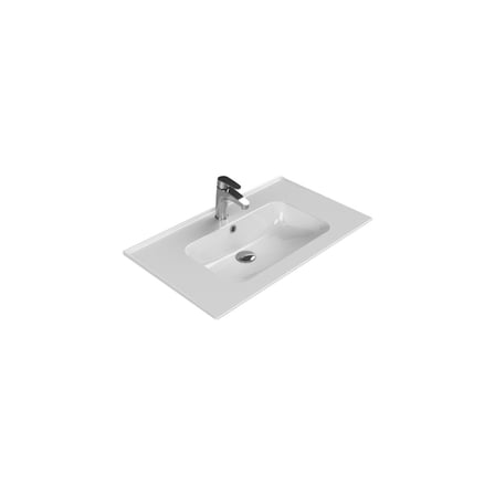 Canlı Turkuaz Renkli Etajerli Lavabo 80x47 cm Ekstra Depolama Alanı