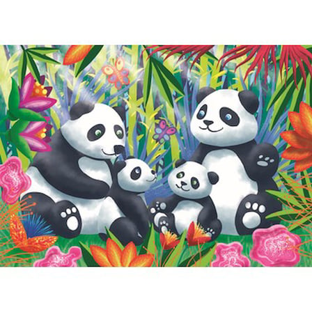 Panda Family Temalı Eğitici Puzzle ile Oyun