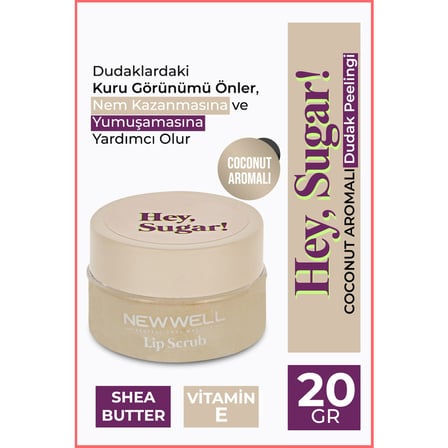 20 ml hindistan cevizi aromalı dudak peelingi ile pürüzsüzlük