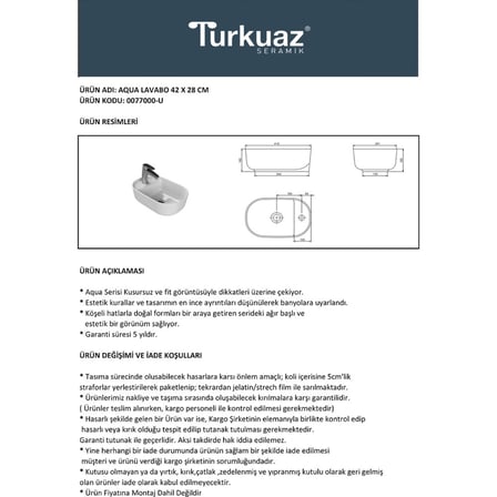 42x28 cm Turkuaz Seramik Tezgah Üstü Lavabo
