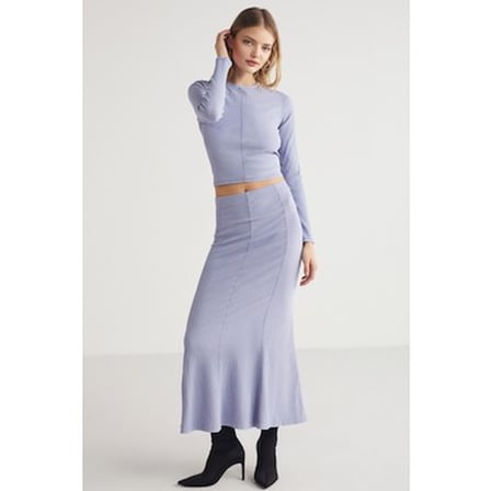 Midi Lila Slim Fit Üst ile Yaza Uygun Tarz