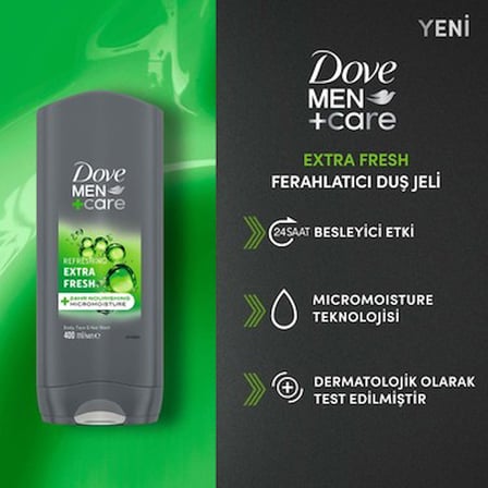 Duş Jeli 400ml, Body, Face & Hair ile Ferahlatıcı Etki