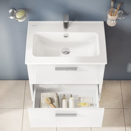 60 cm Parlak Çekmeceli Banyo Dolabı Seti