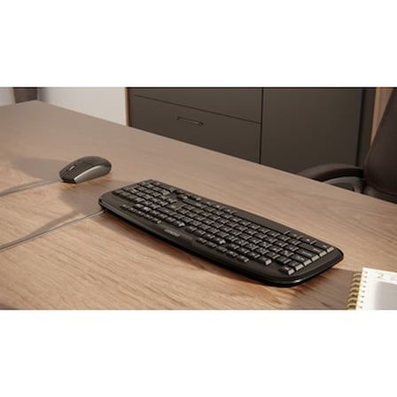 Siyah USB Q Multimedia Klavye ve Mouse Seti, Kullanışlı Tasarım
