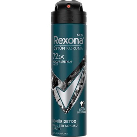 Rexona Men Erkek Sprey Deodorant Kömür Detox 150