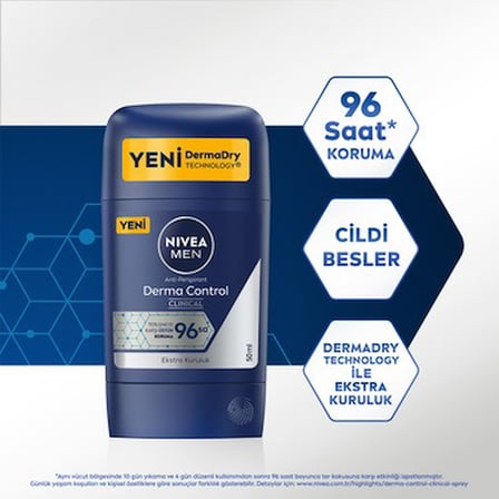 Derma Control Clinical 50 ml Stick Deodorant 96 Saat Koruma