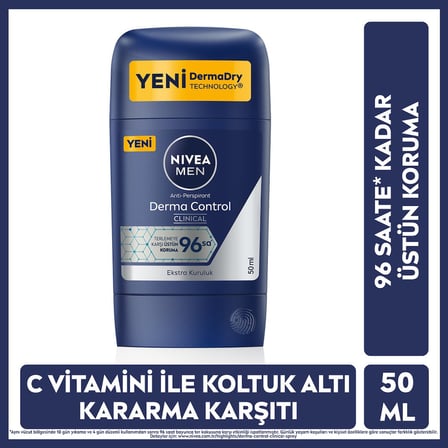 Derma Control Clinical 50 ml Stick Deodorant 96 Saat Koruma