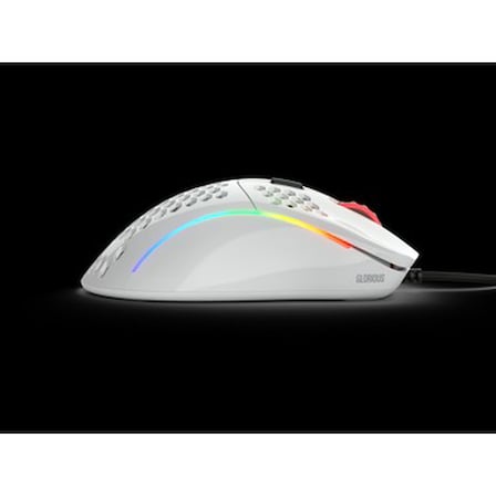 Parlak Beyaz RGB Kablolu Oyuncu Mouse, Yüksek Performans ve Estetik Tasarım