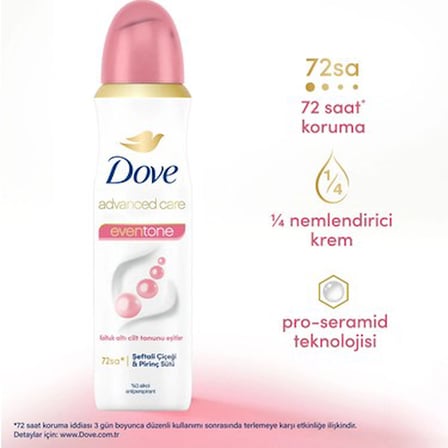 Kadınlar için 72 saat koruma sunan sprey deodorant, 150 ml
