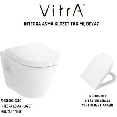 Kanallı Asma Klozet, Beyaz Renk ve Modern Tasarım