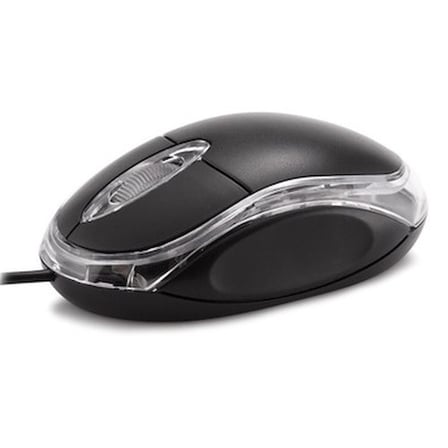 Siyah Mavi Işıklı Optik Mouse, Ergonomik Tasarım