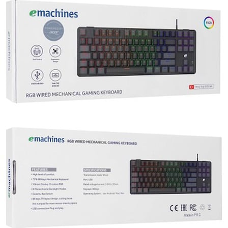 Kablolu RGB Mekanik Klavye, 87 Tuşlu ve Türkçe Q