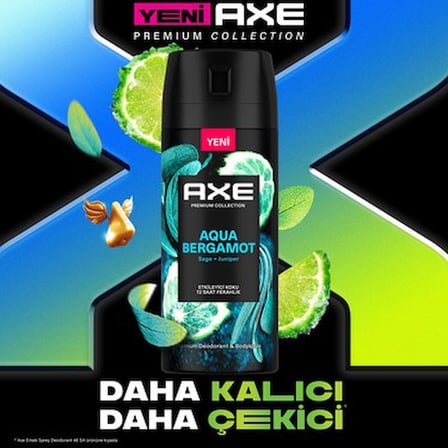 Axe Premium Collection Erkek Sprey Deodorant Aqua Bergamot 150