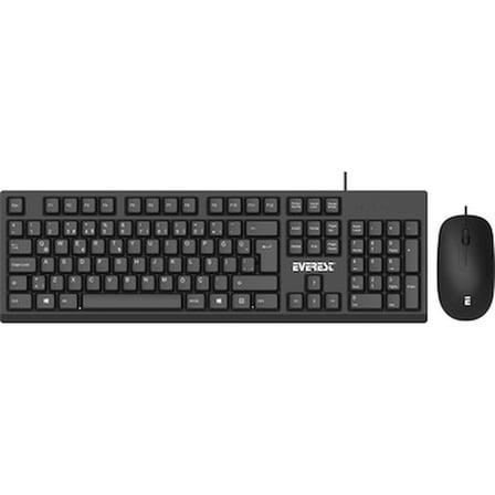 Siyah USB Combo Klavye ve Mouse Seti, Standart Tasarım
