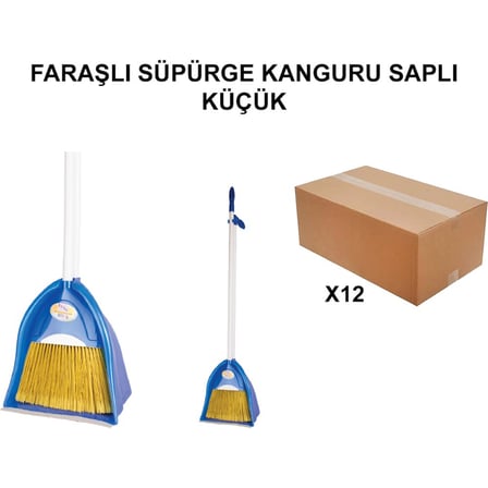 Kanguru Saplı Küçük Faraşlı Süpürge, Toptan 12 Adet