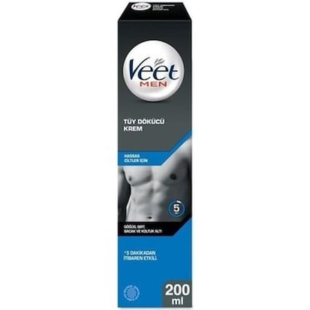 Hassas Ciltler İçin Veet Men Tüy Dökücü Krem 200 ml Dermatolojik Olarak Test