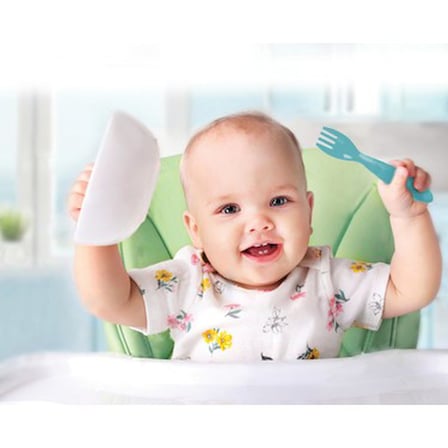 Ergonomik Tasarımlı Mama Kaşık Çatal Takımı, 6 Ay ve Üzeri
