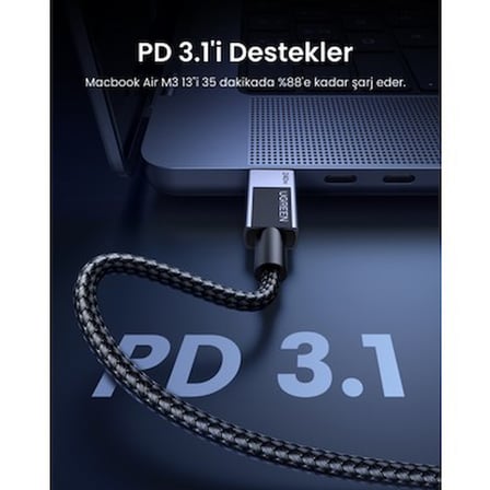 240W PD Hızlı Şarj Kablosu, Uzay Girişi ve 1m Uzunluk