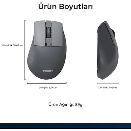 1600 DPI Optik Kablosuz Mouse ile 5 Tuş Seçeneği