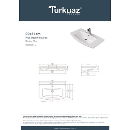 Etajerli 90 cm Turkuaz Seramik ile Estetik