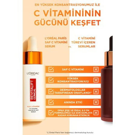 L'Oréal Paris Revitalift Clinical %12 Saf C Vitamini Aydınlatıcı, Ton Eşitleyici, Gözenek Karşıtı