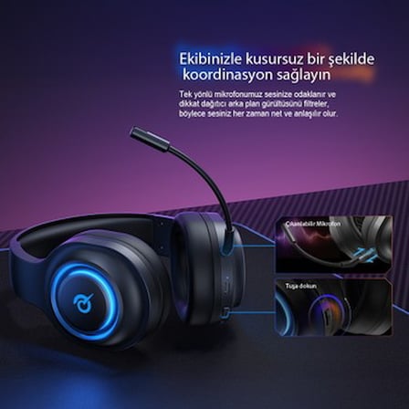 RGB Aydınlatmalı 7.1 Kablosuz Gaming Kulaklık ile 3 Mod Seçeneği