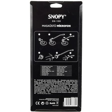Snopy Sn-130 Siyah Kablolu Mikrofon Dayanıklı Tasarım ile Profesyonel Ses Kalitesi