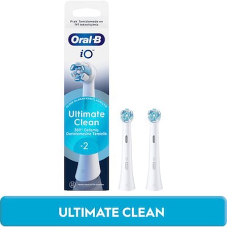 Oral-B iO Ultimate Clean Beyaz Diş Fırçası Yedek Başlığı 2 Adet Yumuşak Kıllarla Üstün
