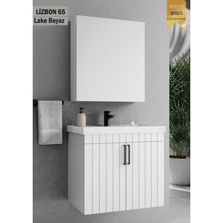 65 cm Lake Beyaz Renkli Modern Banyo Ünitesi