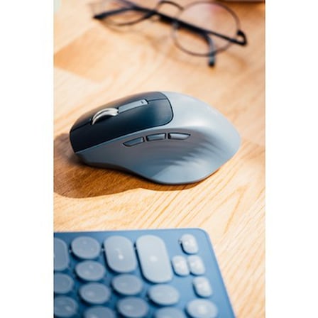 Lacivert 2in1 Bluetooth Kablosuz Mouse, Ofis İçin Sessiz Tasarım