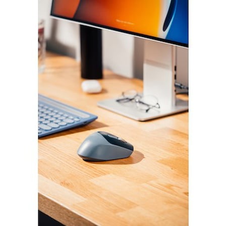 Lacivert 2in1 Bluetooth Kablosuz Mouse, Ofis İçin Sessiz Tasarım