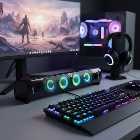 RGB Aydınlatmalı USB Soundbar, 3W Ses Gücü ile Eğlence