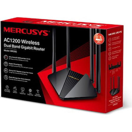 Mercusys MR30G | AC1200 Mbps Dual-Band Wi-Fi 5 Router | Gigabit Port | Fiber Uyumlu | MU-MIMO |