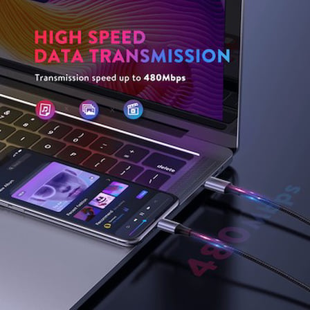 UGREEN USB-C - Lightning 3A PD MFi Sertifikalı Örgülü Hızlı Şarj Kablosu, 1 m, Siyah,