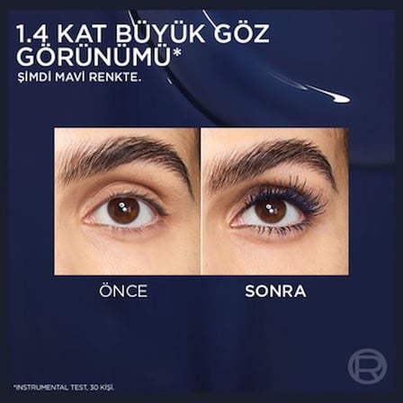 Mavi Renkli Hacim Verici Maskara Büyük Boy