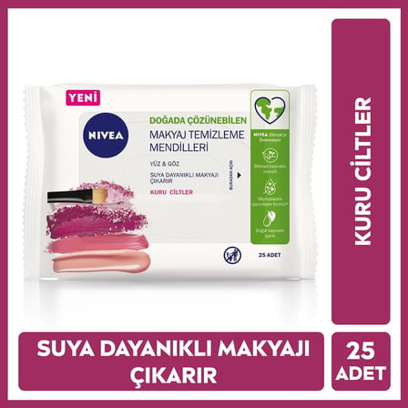 Suya Dayanıklı Makyaj Temizleme Medilleri 25 Adet Kuru Ciltler için