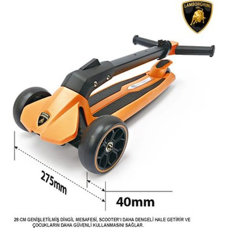 Katlanabilir 3 Tekerlekli Çocuk Scooter, Işıklı ve Eğlenceli