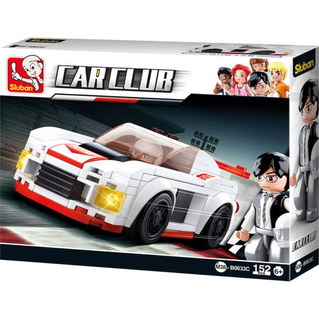 Beyaz Renkli Yarış Arabası - Sluban Car Club Seti