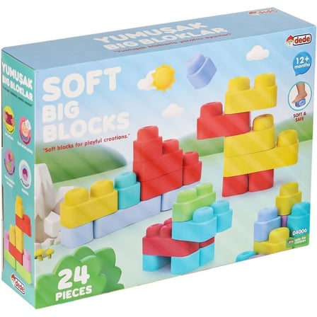 Yumuşak Big Bloklar 24 Parça Eğlenceli Yapı Seti