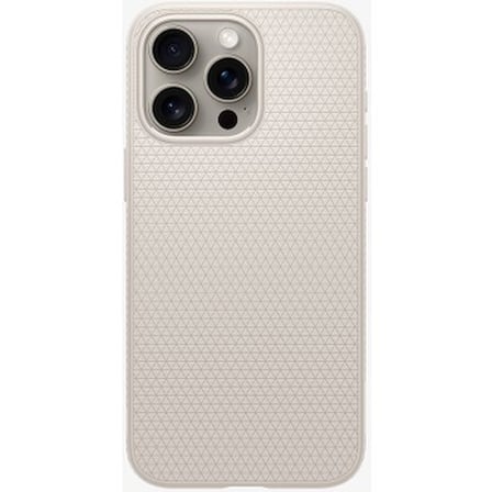 Spigen iPhone 15 Pro Max ile Uyumlu Kılıf Liquid Air Kaymaz Dokulu Yüzey Bej Kapak - ACS07212