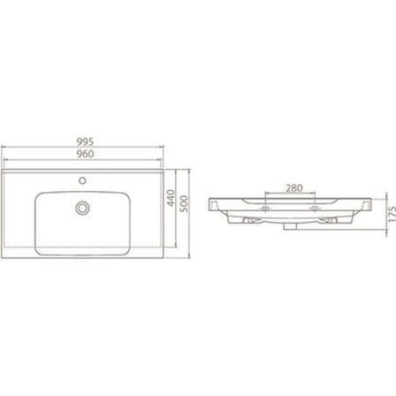 Etajerli Seramik Lavabo 100x50 cm, Modern ve Estetik Görünüm