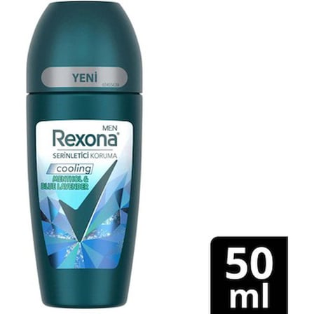 Mentol ve mavi lavanta içeren erkek roll-on deodorant, 50 ml