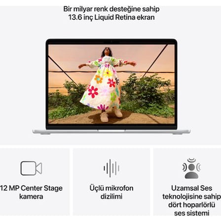 Apple MacBook Air M5 16GB 1TB SSD macOS 13" Taşınabilir Bilgisayar Gümüş