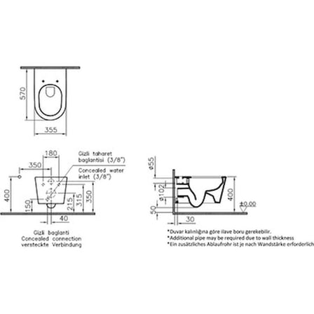 Vitra Nest Rim-Ex Asma Klozet 5176B003-0559, Vitra Nest Trendy Klozet Kapağı