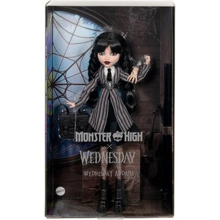 Üniforması ile Wednesday Addams Figürü ve El Figürü