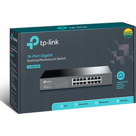 Tp-Link TL-SG1016D 16 Port 10-100-1000 Mbps Switch Çelik Kasa Rack